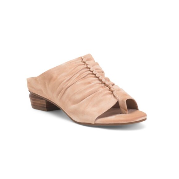 ANTELOPE Peach Suede Lalana Heeled Comfort Mule Sandals